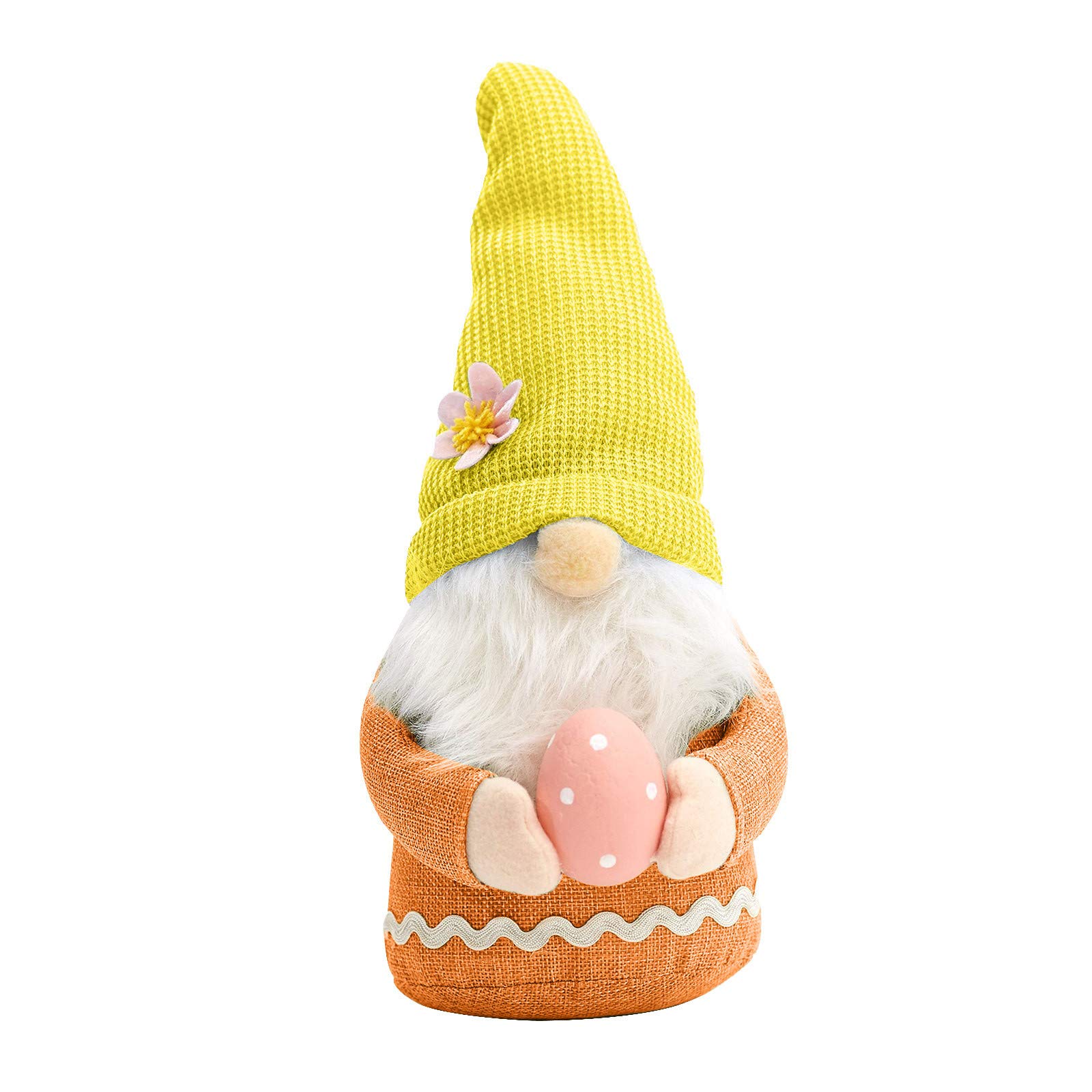 Easter Gnome Plush Doll - Yellow Hat, Cute Scandinavian Decor for Easter & St. Patrick's Day Home Decor