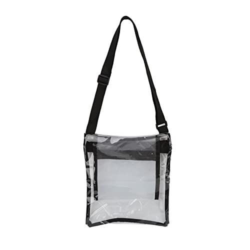 Clear PVC Waterproof Crossbody Bag - Adjustable Strap, Layered Storage for Makeup & Cosmetics | Travel Organizer, Gym Essentials & Daily Use Purse