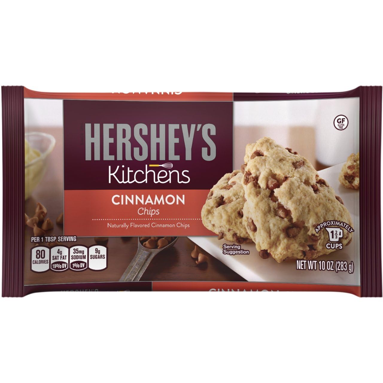 Hershey's Cinnamon Baking Chips - 10 oz Bags (Pack of 4) - Premium Baking Ingredients for Cookies, Muffins & Desserts - Perfect for Holiday Baking, Gift Giving & Everyday Snacking - Great for Christmas, Thanksgiving & Family Gatherings