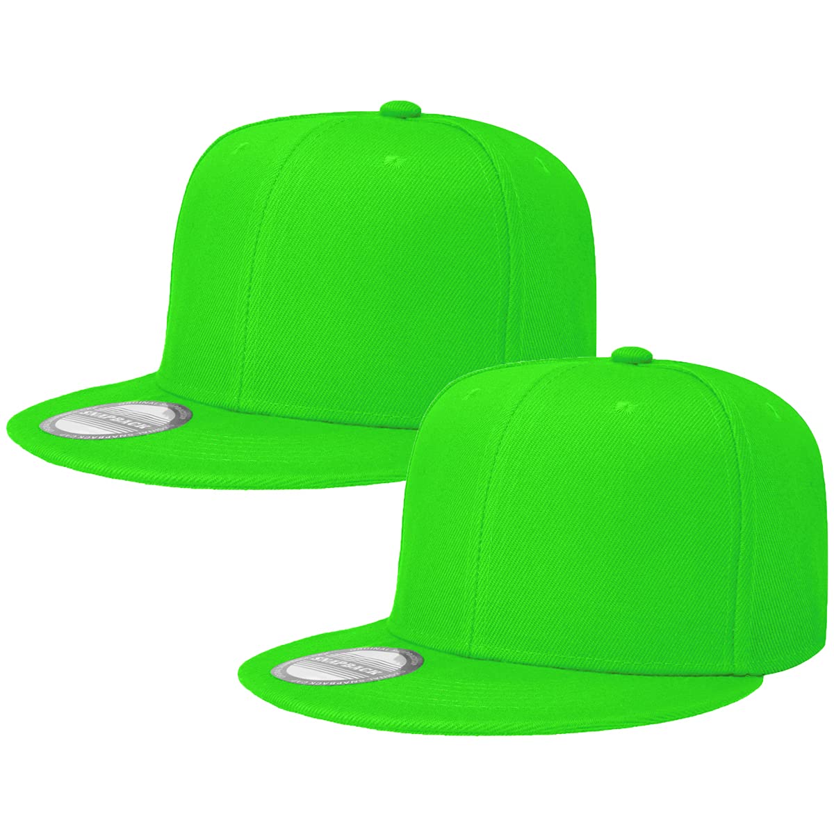 Falari 2-Pack Classic Snapback Hats - Adjustable Flat Bill Blank Solid Color Baseball Caps for Men & Women | Hip Hop Streetwear Style | Perfect for Casual Wear, Sports & Outdoor Activities