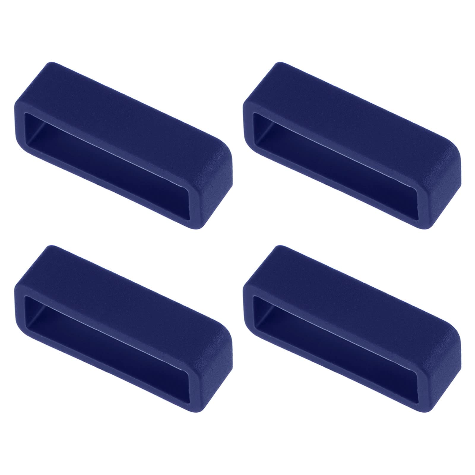 22mm Silicone Watch Band Holder Keeper - Deep Blue (4 Pcs) for Secure Fit