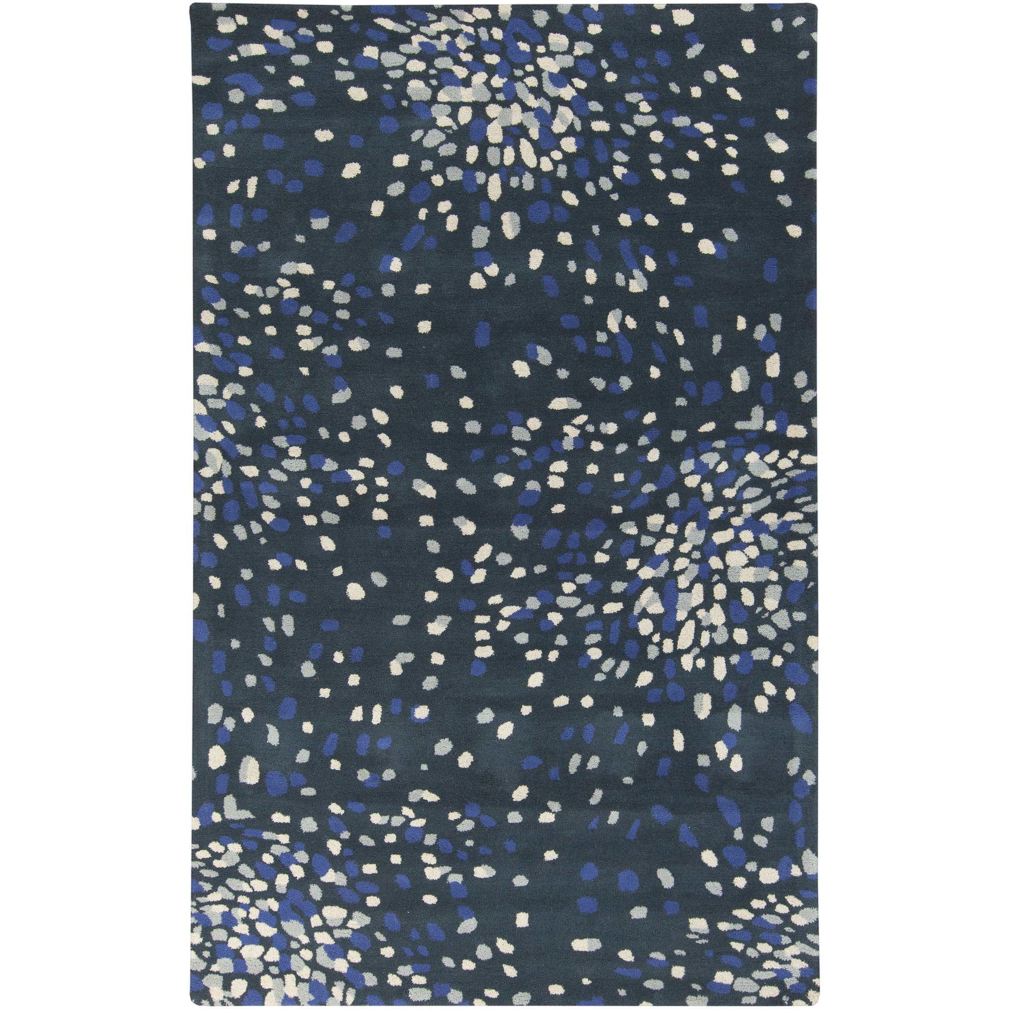 Modern Hand Tufted Accent Rug - 2'x3' Navy/Iris/Moss/Beige - Boho Chic Home Decor for Living Room, Bedroom & Office