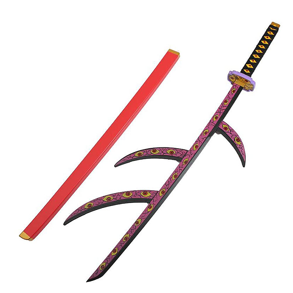 Demon Slayer Kokushibou/Tsugikuni Michikatsu 104cm 1:1 Wooden Cosplay Sword - Anime Replica for Collectors & Ninja Knife Toy for Roleplay | Perfect for Halloween, Cosplay Events & Anime Conventions