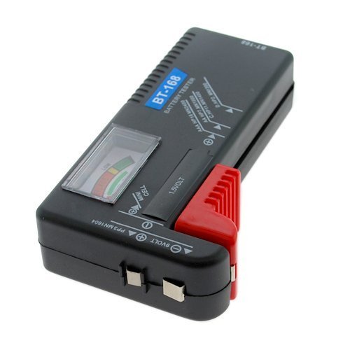 Universal Battery Tester for AA AAA C D 9V Button Cell Batteries - Check Voltage of Alkaline Lithium Rechargeable Batteries - Perfect for Home, Office, and Emergency Kits
