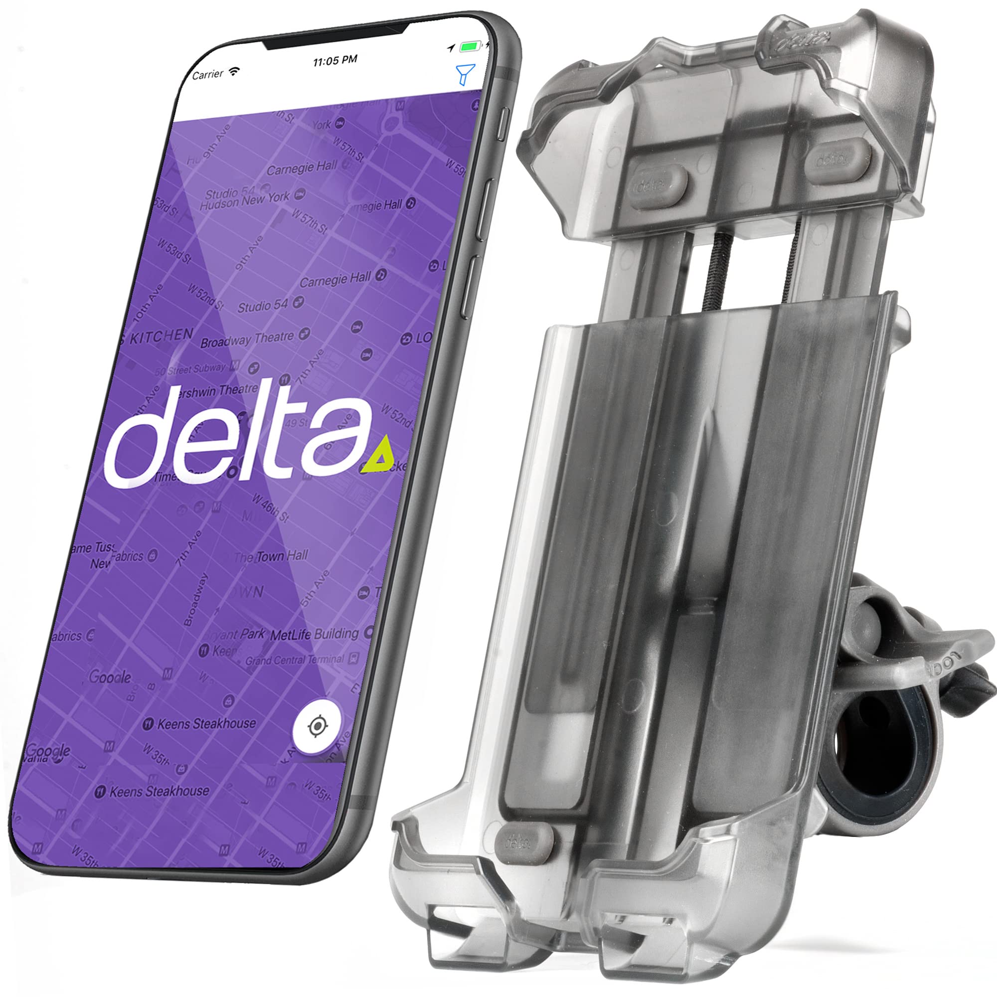 Delta Cycle Lockable Bike Phone Mount - Adjustable Handlebar Holder for All Smartphones (Up to 3.5