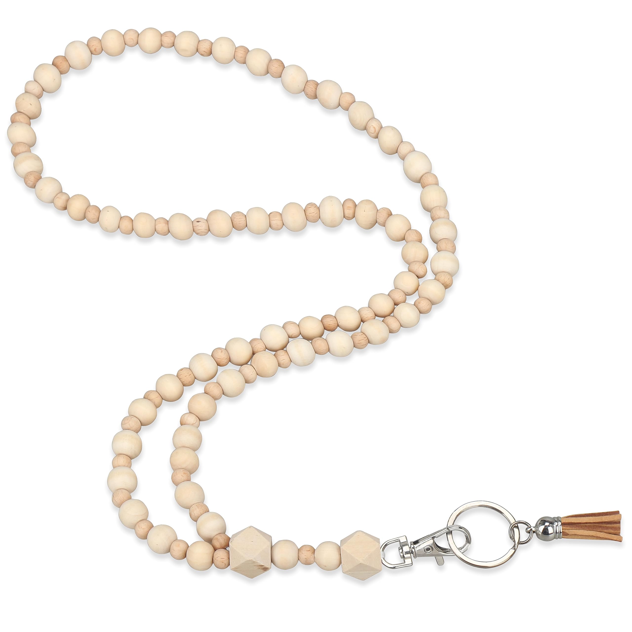 ABAMERICA Beaded Teacher Lanyards for ID Badges & Keys - 2 Pack for School & Office Use