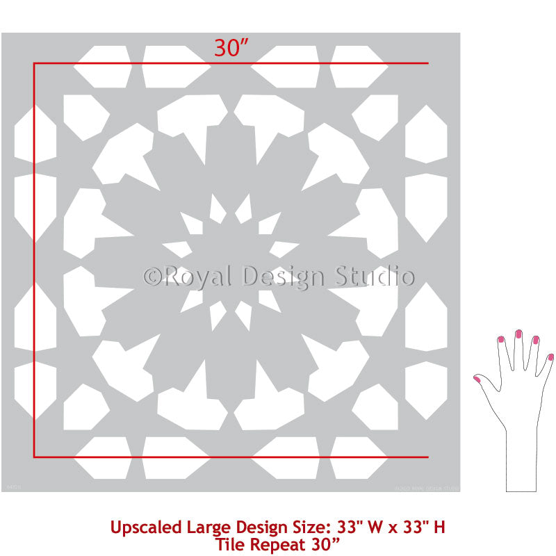 Premium Marhaba Tile Stencil Kit - Reusable DIY Mosaic & Wall Art Template for Home Decor, Bathroom, Kitchen Backsplash - Perfect for Arabic, Moroccan & Geometric Patterns