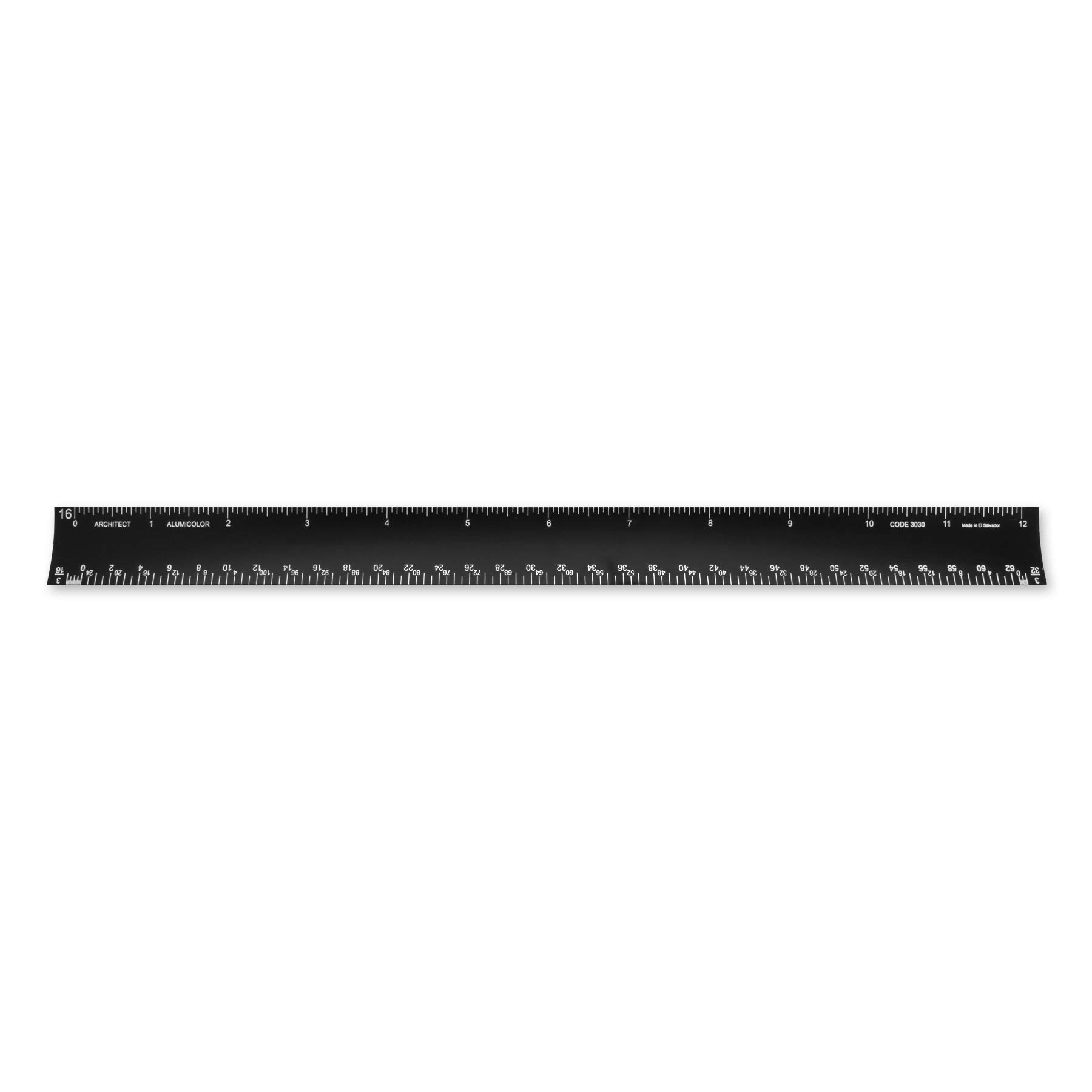 Alumicolor Aluminum Architect Hollow Drafting Scale Ruler - 12 Inch Professional Drawing Tool for School, Office, Art & Engineering Drafting - Perfect for Blueprint Reading, Technical Sketching & Design Projects (Black)