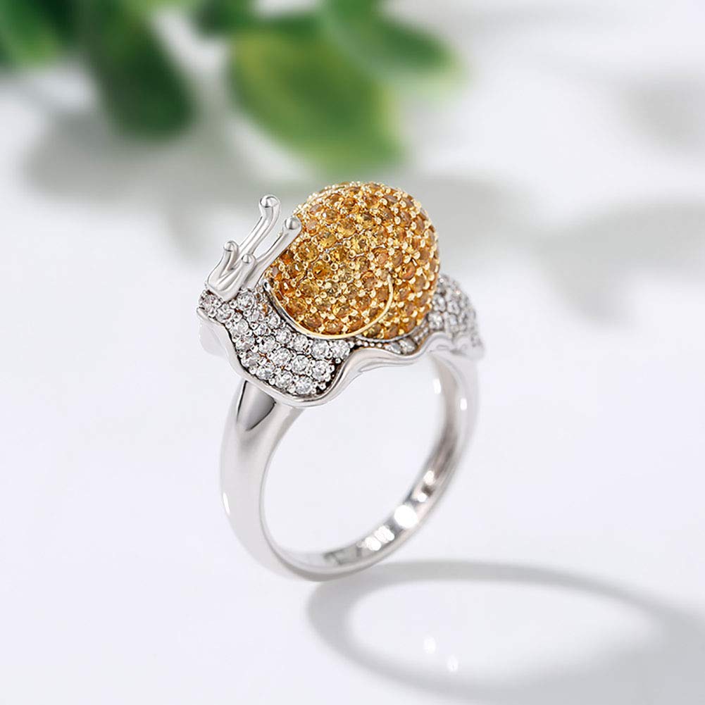 Jeulia Dream Garden Snail Design Sterling Silver Ring - Romantic Jewelry Gift for Women, Engagement & Anniversary Rings - Perfect for Proposals, Weddings & Special Occasions