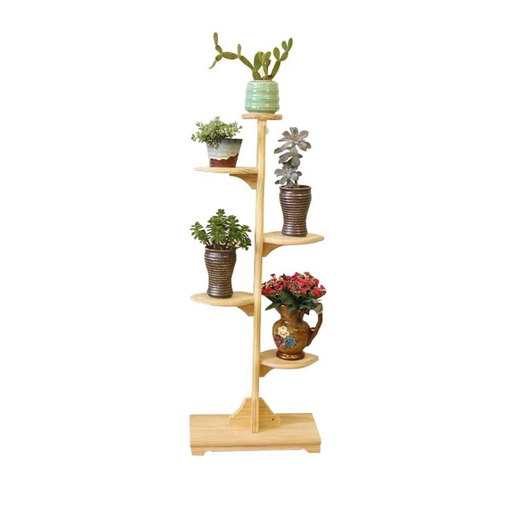 Modern Solid Wood Multi-Tier Flower Stand - Chinese Style Plant Display Shelf for Indoor/Outdoor Use | Perfect for Living Room, Balcony, Bay Window | Holds Succulents, Flower Pots & Home Decor
