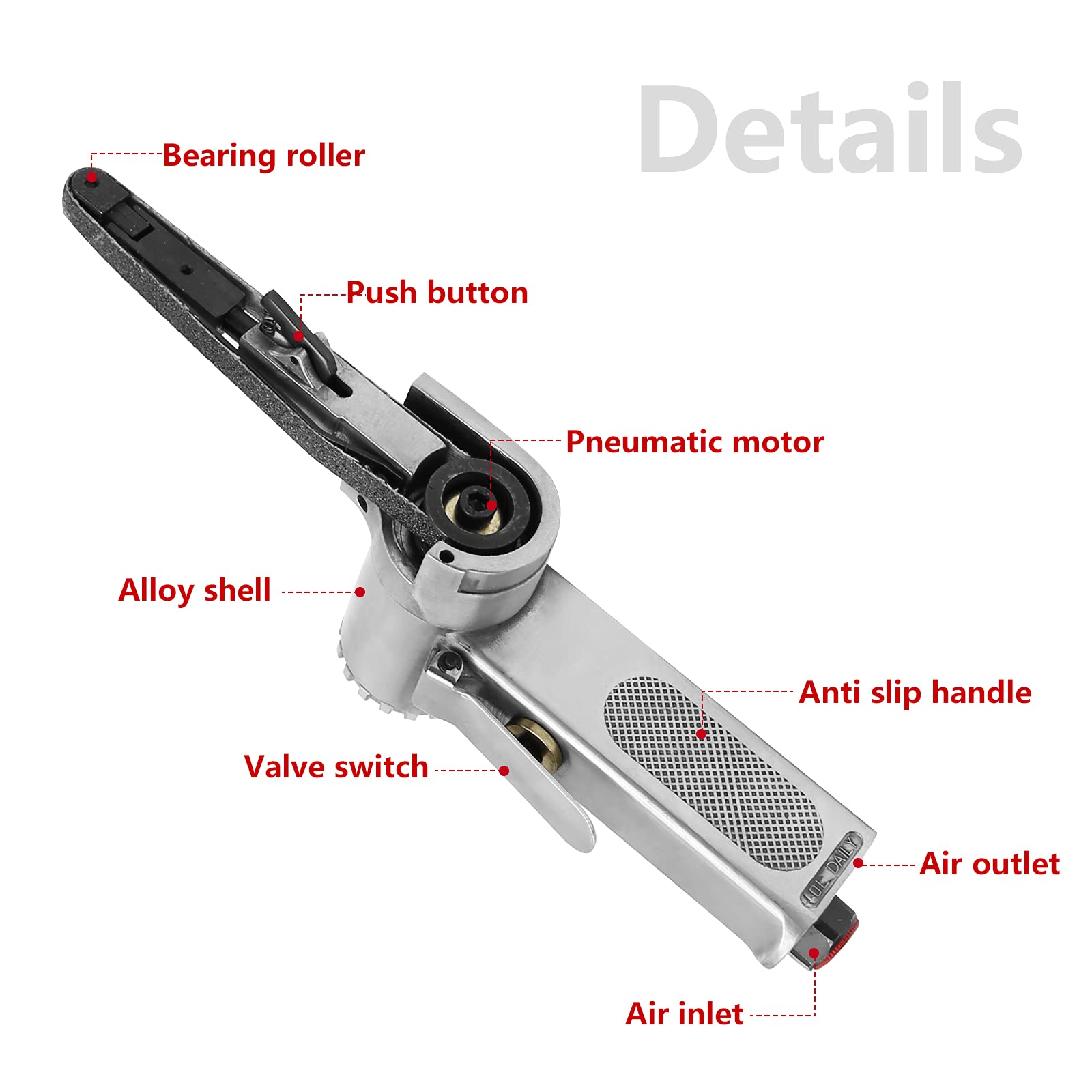 Mini Air-Powered Belt Sander - 3/8