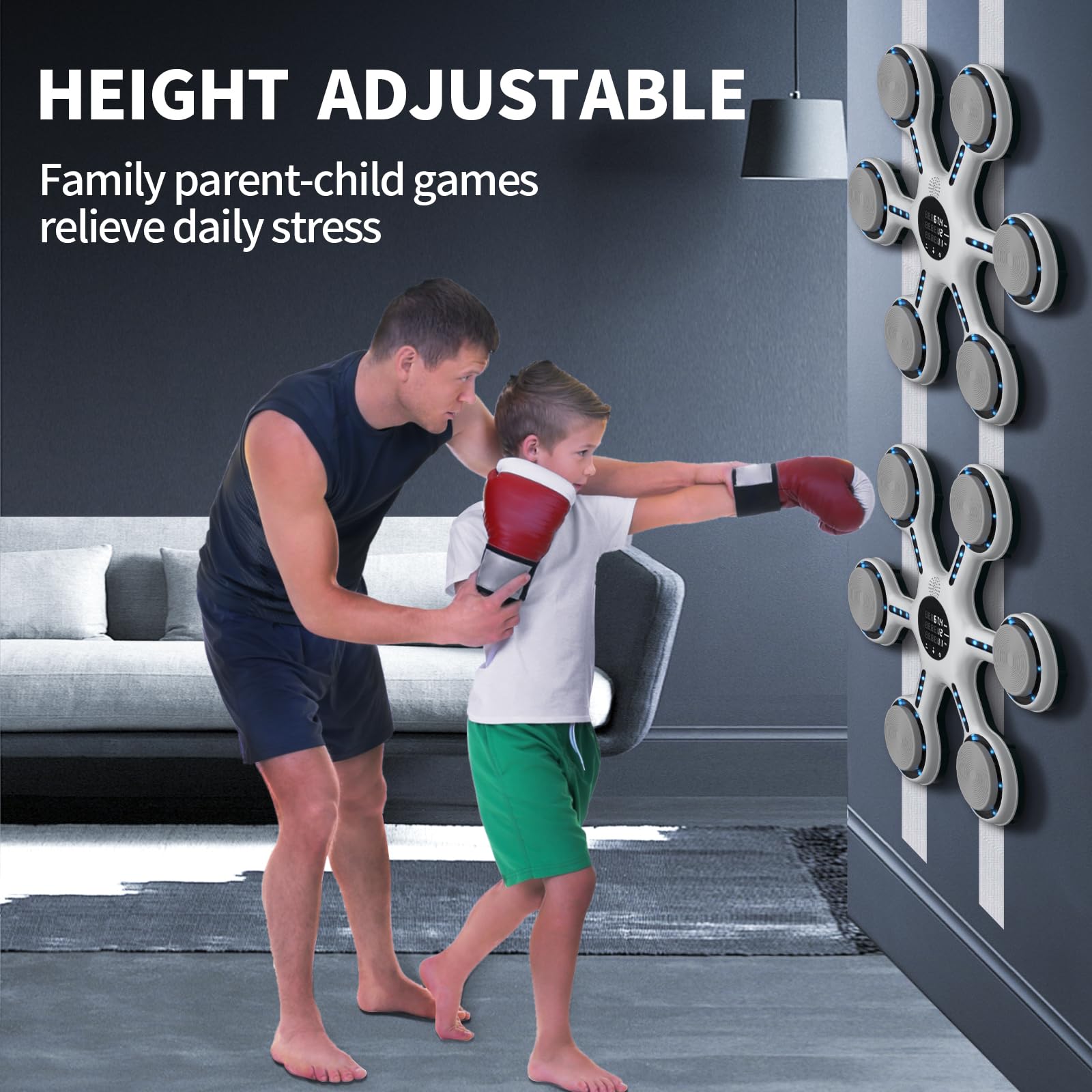New Smart Professional Music Boxing Machine - Large Bluetooth Wall-Mounted Boxing Equipment with Exercise Mat for Home Gym | Perfect for Adults & Kids Fitness Training | Ideal for Boxing Workouts, Cardio Exercise & Family Fun