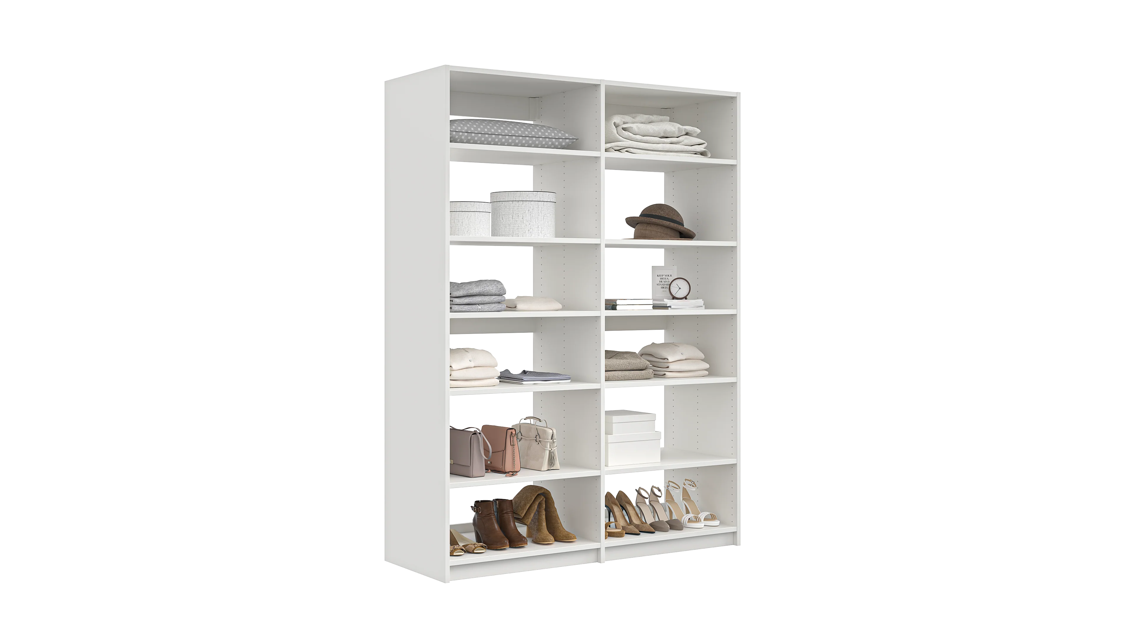 Milano Wardrobe Kit Shelving - Premium Closet Organizer with Adjustable Shelves for Bedroom & Closet Storage | Perfect for Home Organization & Space Saving