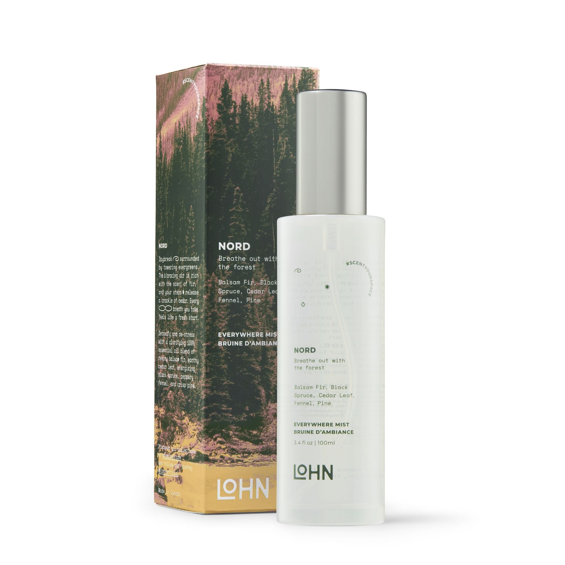 NORD Everywhere Mist - Black Spruce & Pine Essential Oil Spray for Home, Office & Travel | Aromatherapy, Relaxation & Air Freshener