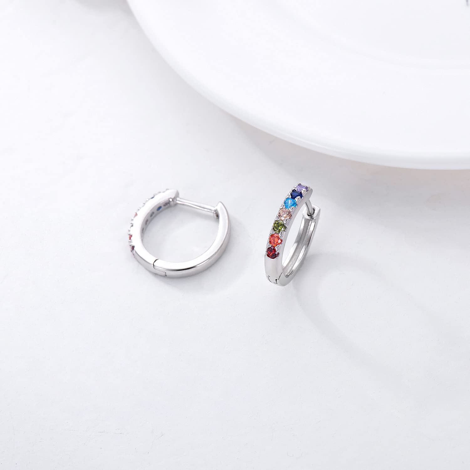 925 Sterling Silver Chakra Stud Earrings with 7 Healing Crystals - Spiritual Jewelry Gift for Women, Mom & Girls - Perfect for Mother's Day, Meditation & Energy Balancing