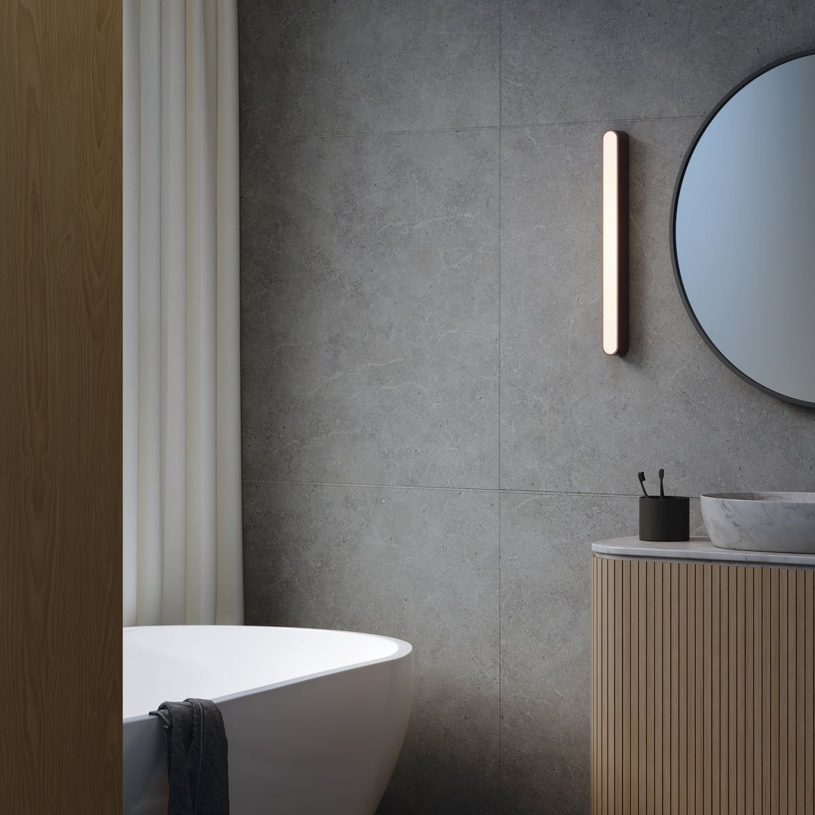 Atticus 600/900 LED Bathroom Mirror Light 3000K Warm White, IP44 Waterproof, Black/Chrome Finish for Vanity, Makeup, and Shaving Lighting