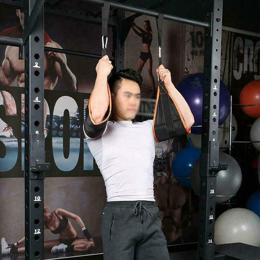 Home Sling Pull Up Straps - Weight Lifting Door Hanging Abdominal Bar for Fitness Training - Orange & Black - Perfect for Home Gym, CrossFit, and Bodyweight Exercises