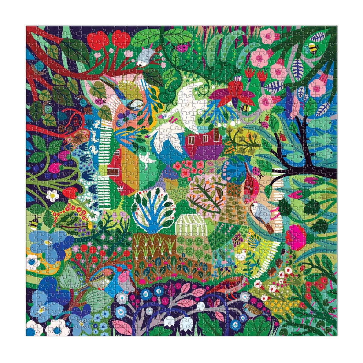 eeBoo Bountiful Garden 1000 Piece Jigsaw Puzzle for Adults & Families - Beautiful Floral Landscape Art for Home Decor, Game Night & Relaxation