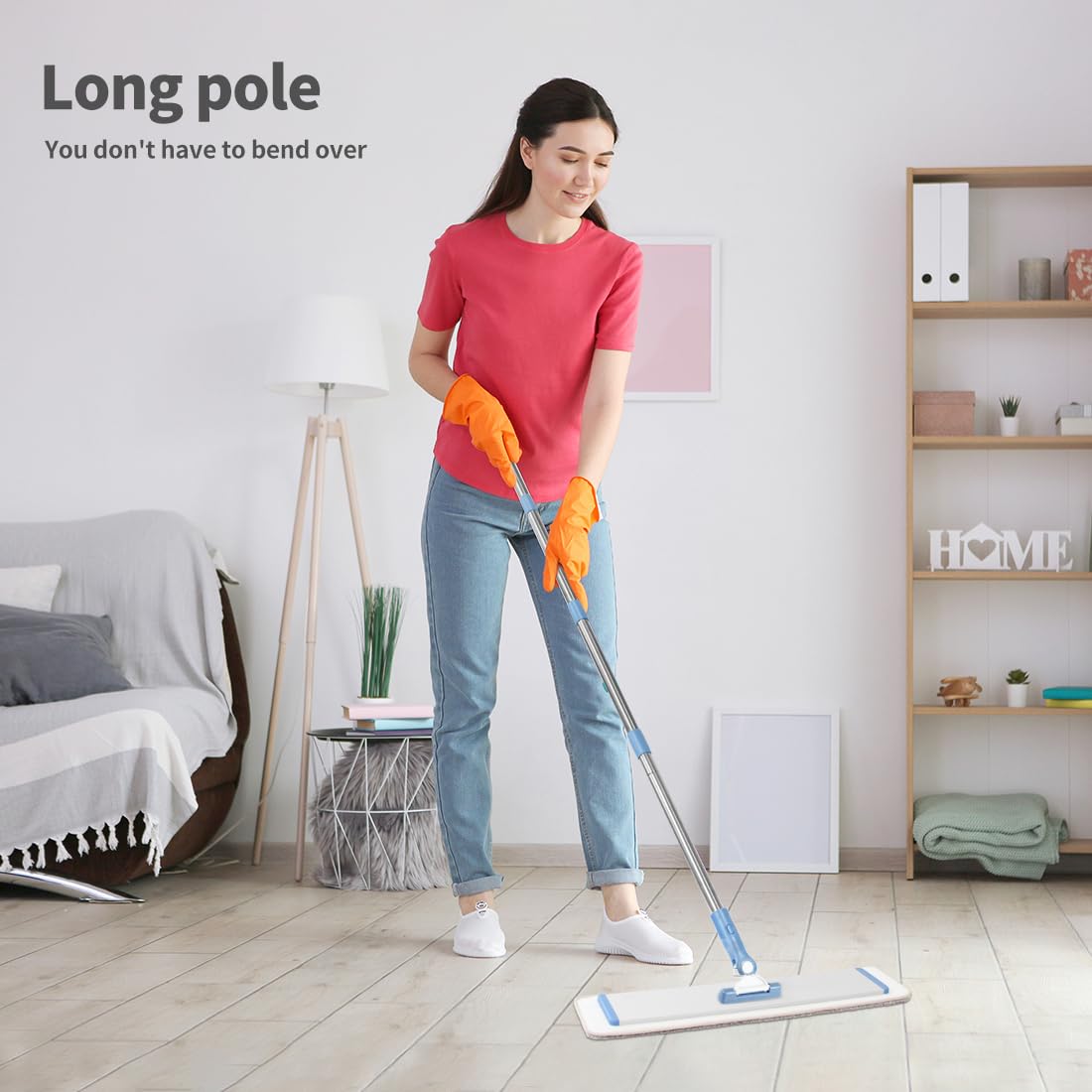 **CQT Commercial Flat Microfiber Floor Mop Cleaning System - 18