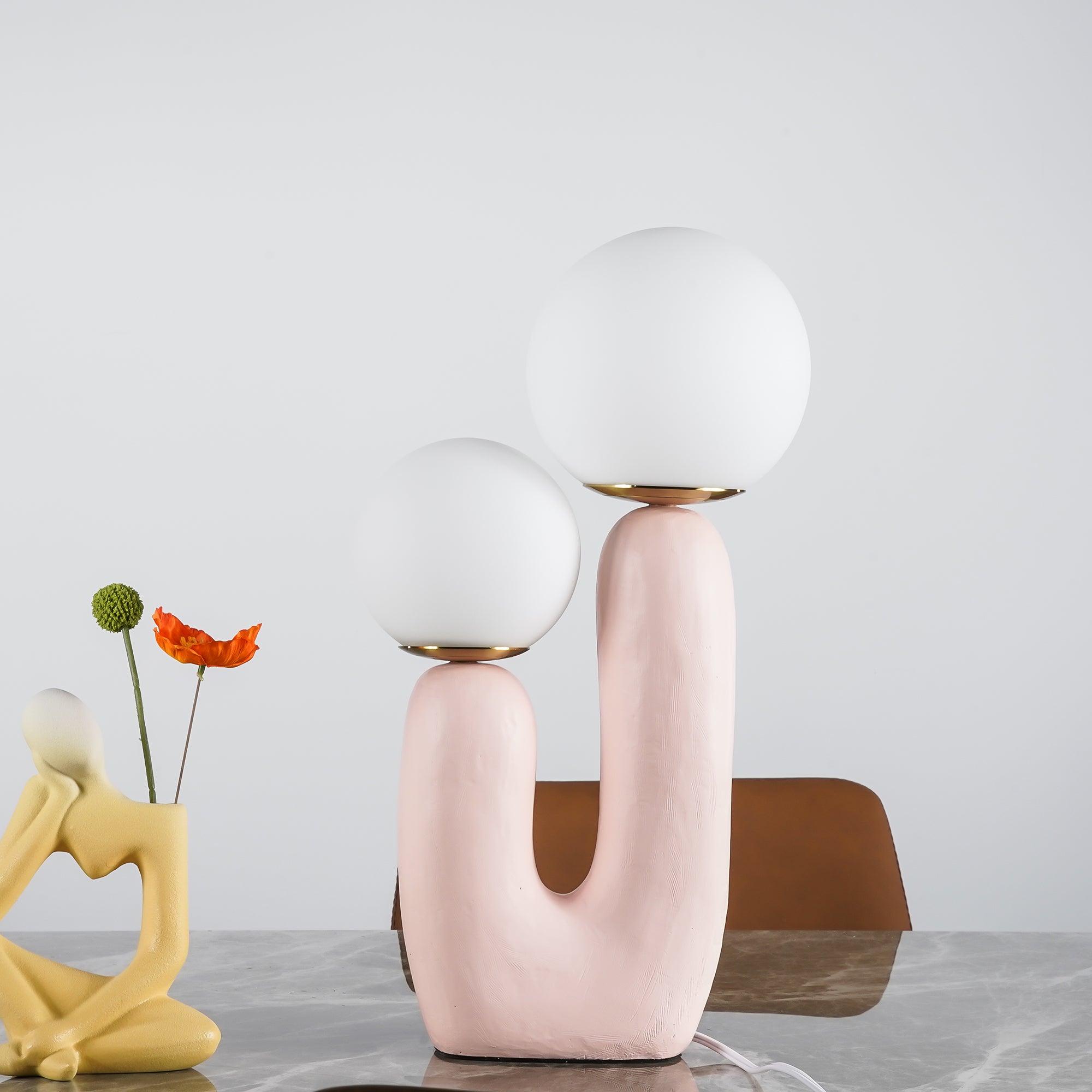 Oo Rough Table Lamp - Modern Industrial Bedside Lighting for Living Room, Bedroom & Office - Dimmable LED Desk Lamp with Adjustable Brightness