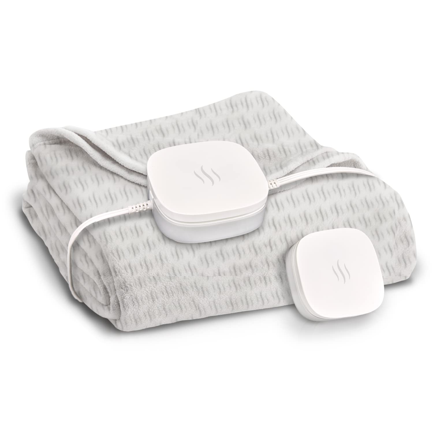 SpotWarm Electric Foot Warmer for Bed - Wireless RF Remote, Microplush Flannel Mattress Heater, King Size (74
