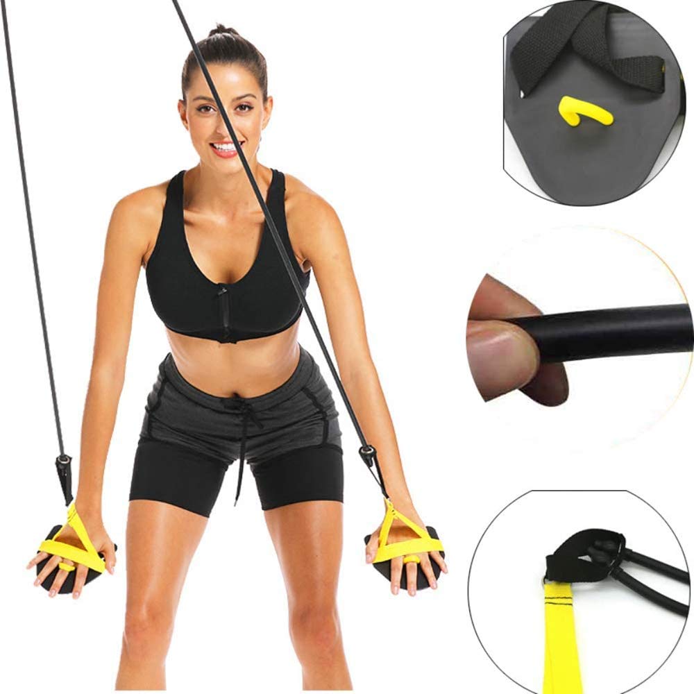 FOOING Swimming Arm Strength Trainer - Professional Freestyle Swim Resistance Bands with Paddle Fins for Adults & Athletes - 30lb Elastic Training Bands for Pool, Open Water & Home Workouts (Red)