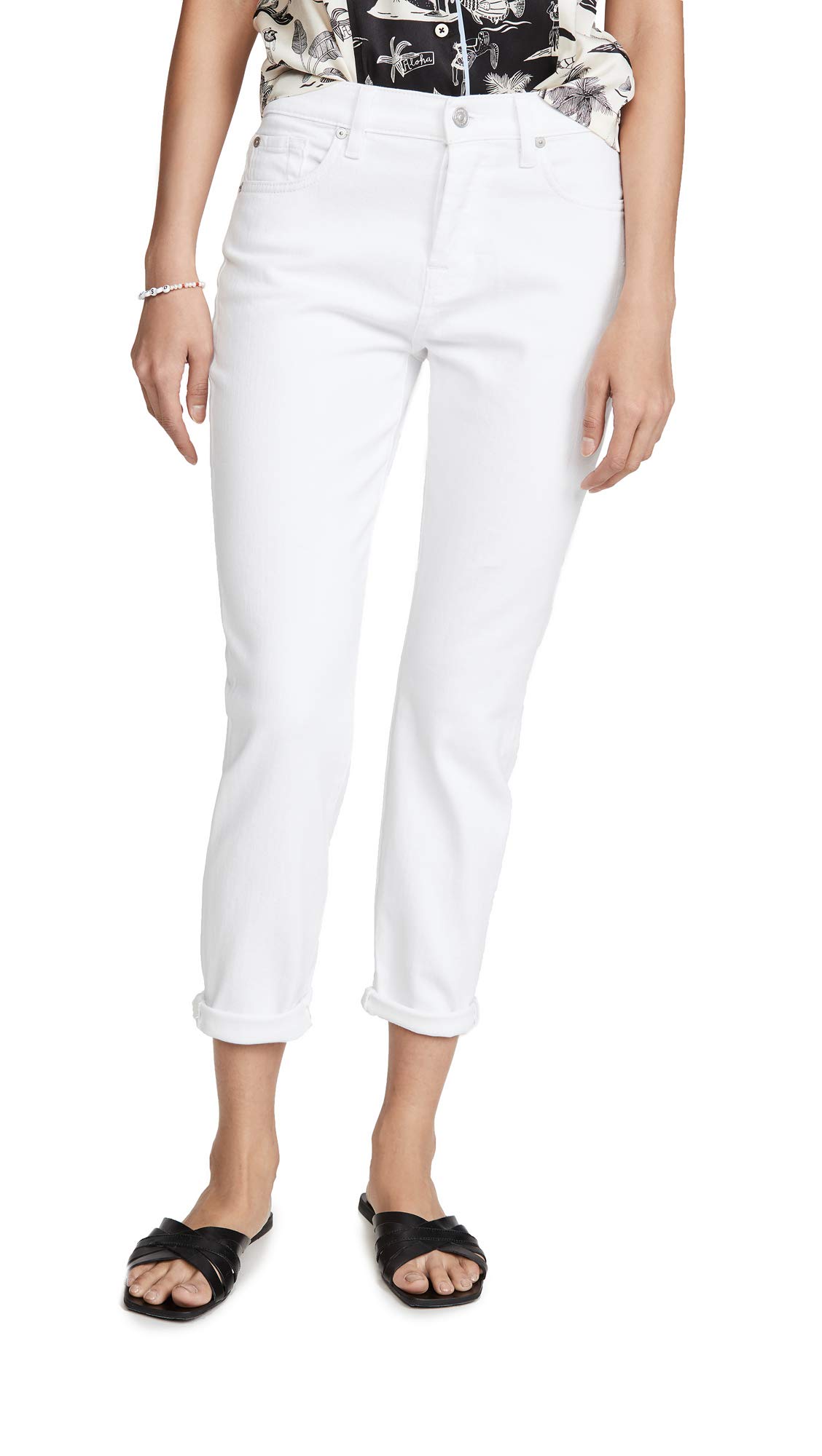 7 For All Mankind Women's Josefina Boyfriend Jeans - Distressed Denim High Waist Skinny Jeans for Casual Outfits & Date Nights | Comfortable Stretch Fabric for All-Day Wear