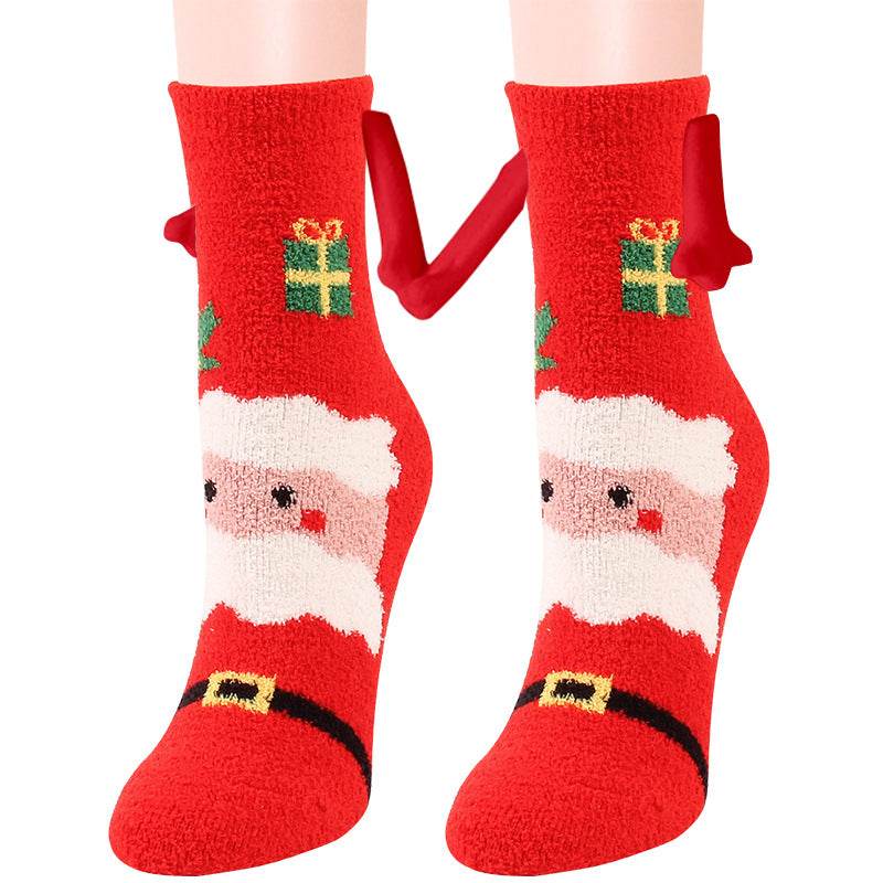 Hand In Hand Magnetic Christmas Socks - Festive Holiday Socks for Couples & Families - Perfect for Christmas Gifts, Stocking Stuffers & Winter Home Decor
