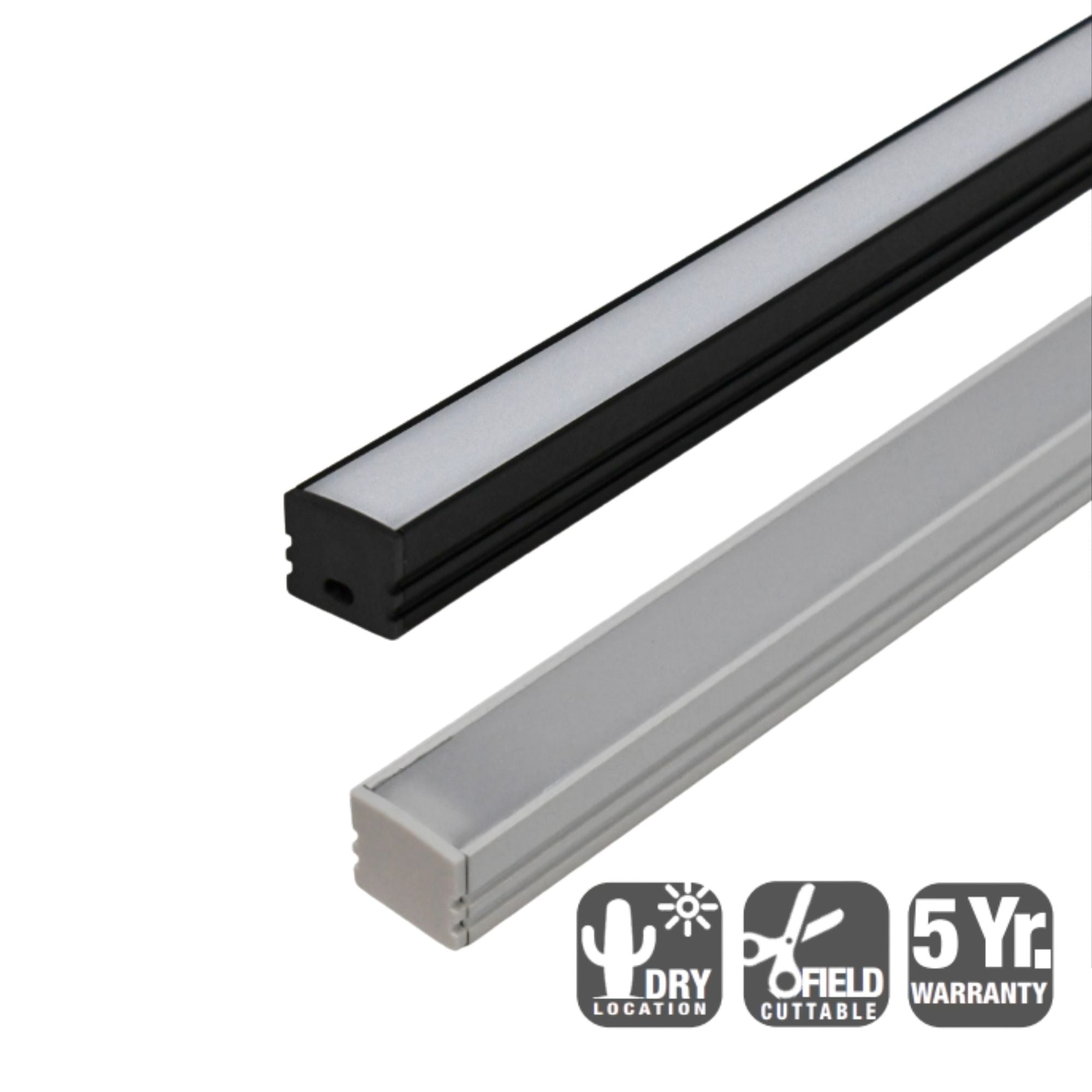 4ft Mini Deep Format Aluminum Mounting Channel - White | Heavy Duty LED Strip Light Holder for Home & Commercial Lighting Projects