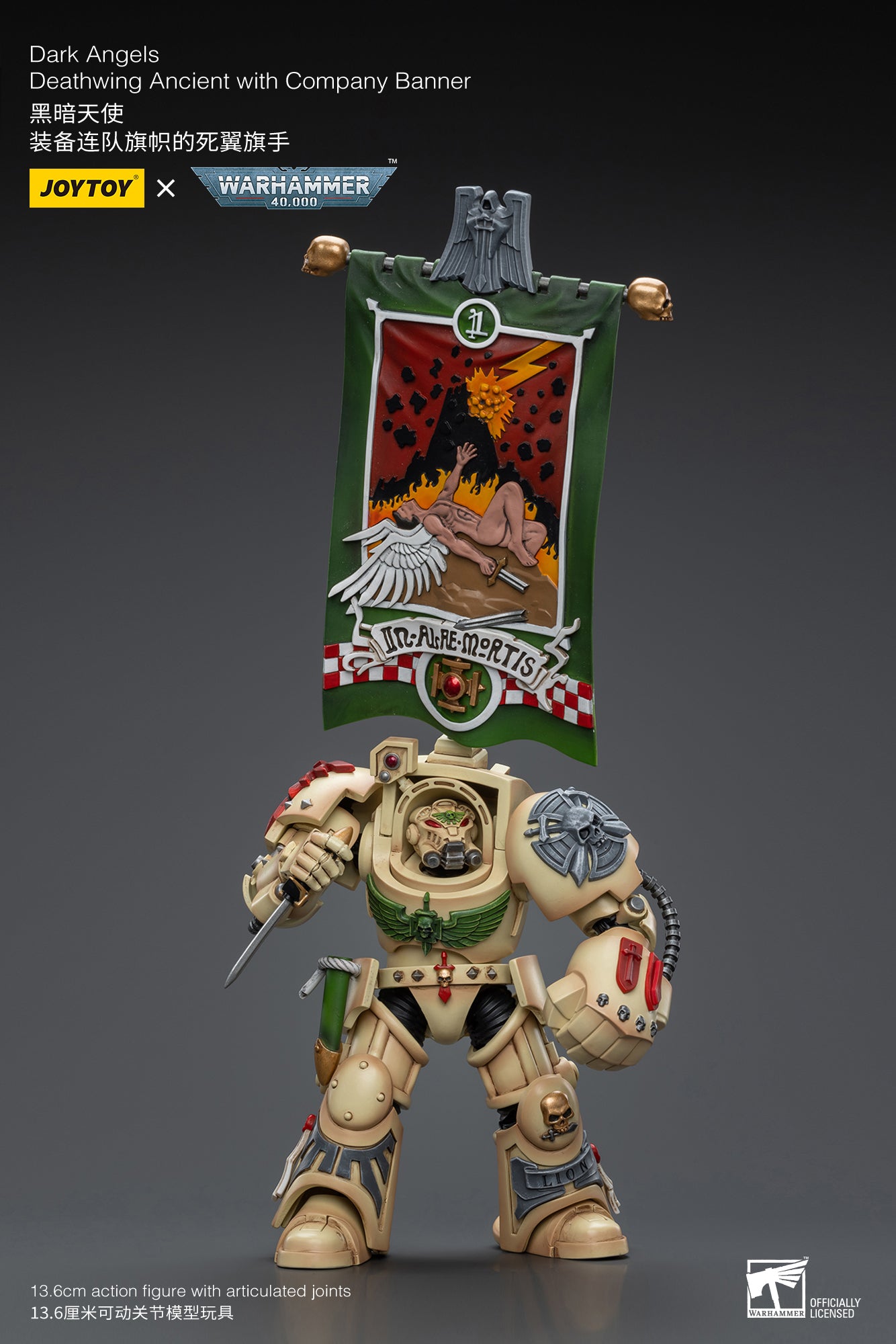 JOYTOY 1/18 Scale Warhammer 40K Dark Angels Deathwing Action Figure - Collectible Miniature for Tabletop Gaming & Display