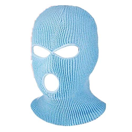 3 Hole Winter Knitted Ski Mask - Warm Full Face Cover Balaclava for Adults - Cold Weather Outdoor Sports, Skiing, Snowboarding & Motorcycle Riding