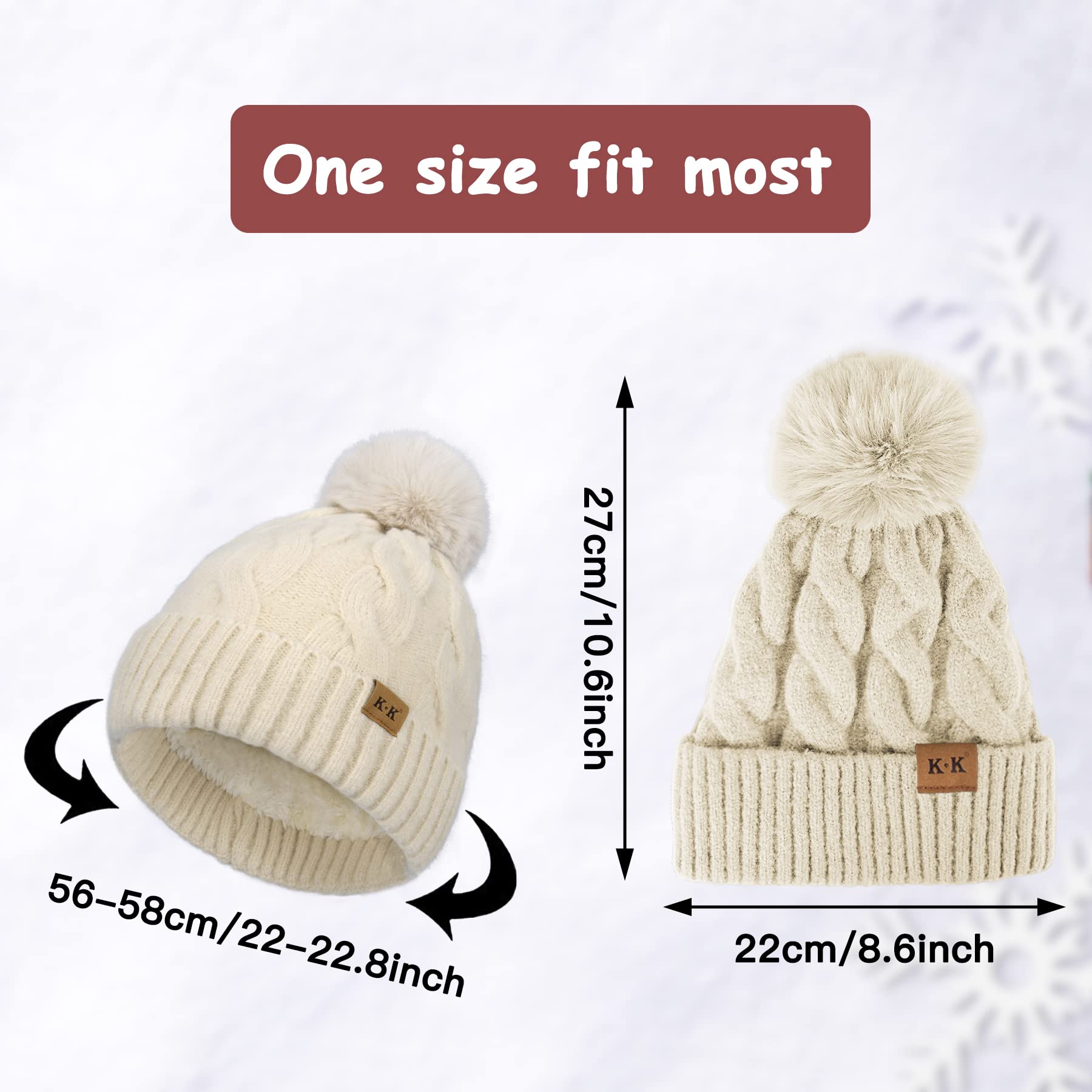 Cozy Fleece Knitted Winter Hat for Men & Women - Warm Beanie for Cold Weather - Perfect for Skiing, Snowboarding & Outdoor Activities