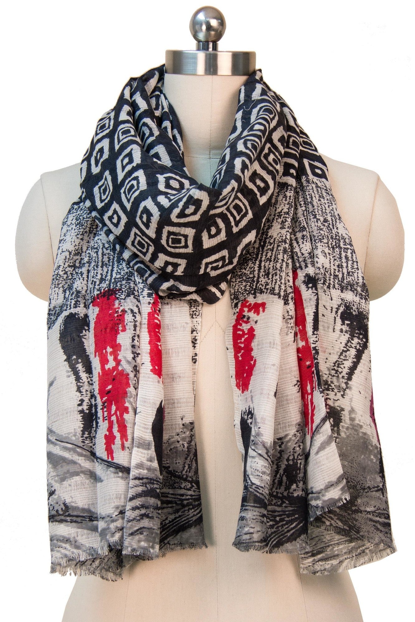 Stylish Patched Over Scarf - Fashionable Winter Accessory for Women & Men - Perfect for Outdoor Activities, Travel, and Cold Weather Protection