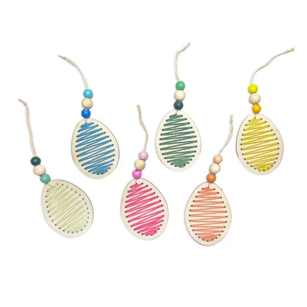Premium Cotton Twist Springtime Stitches Egg Decoration Kit - DIY Easter Egg Decorating Set for Kids & Adults - Perfect for Easter Crafts, Holiday Decorations and Spring DIY Projects