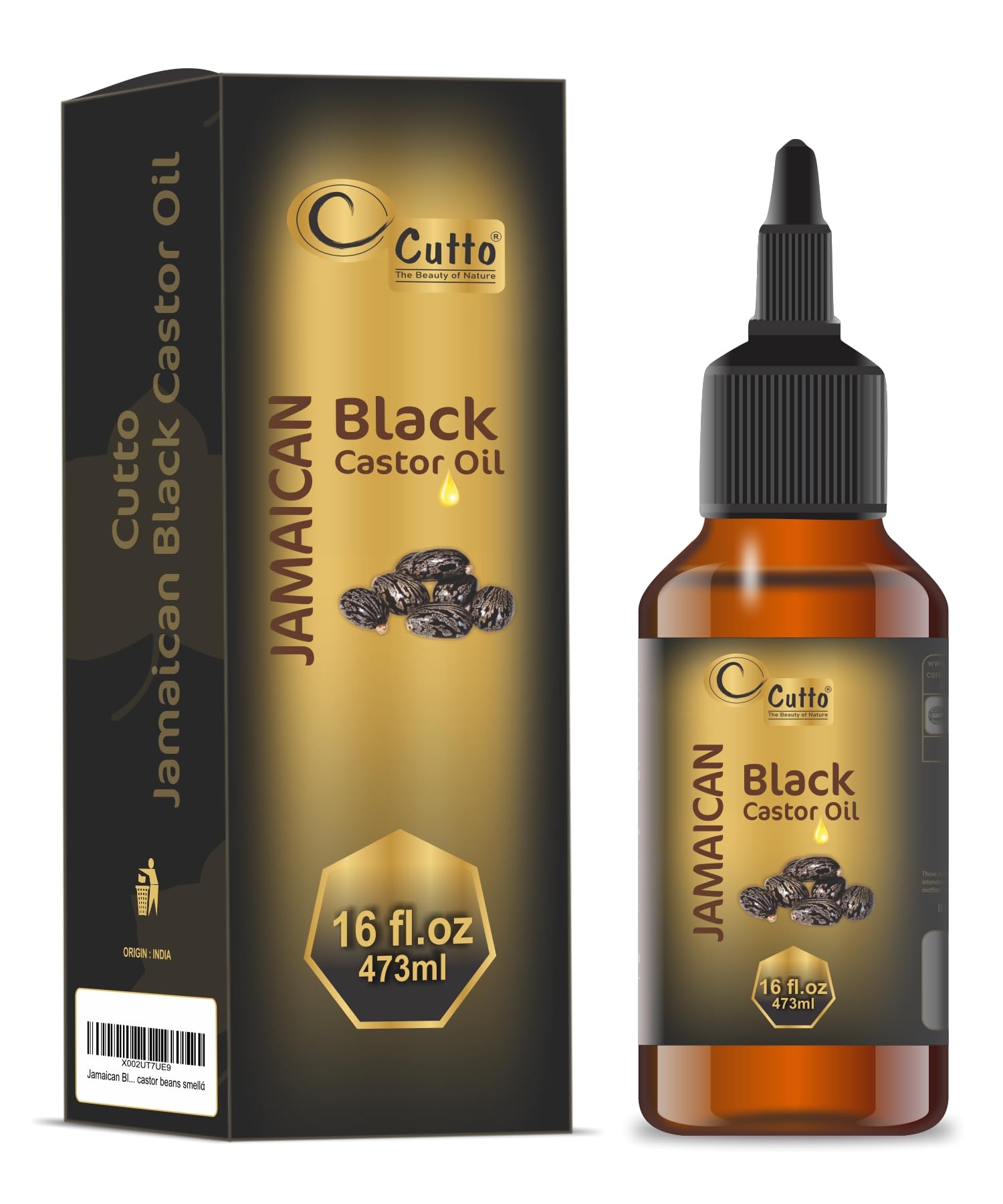 Organic Jamaican Black Castor Oil (16oz) - Pure, Natural & Cold-Pressed for Hair Growth - Promotes Healthy Scalp & Stronger Hair - Perfect for Natural Hair Care, Deep Conditioning & Hot Oil Treatments