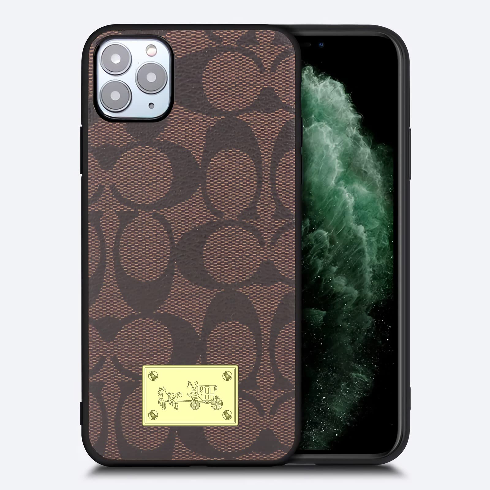 Luxury PU Leather iPhone 12 Pro Max Case - Elegant Anti-Slip Scratch Resistant Protective Cover (6.7 inch, Brown) | Perfect for Business Professionals & Fashion Enthusiasts