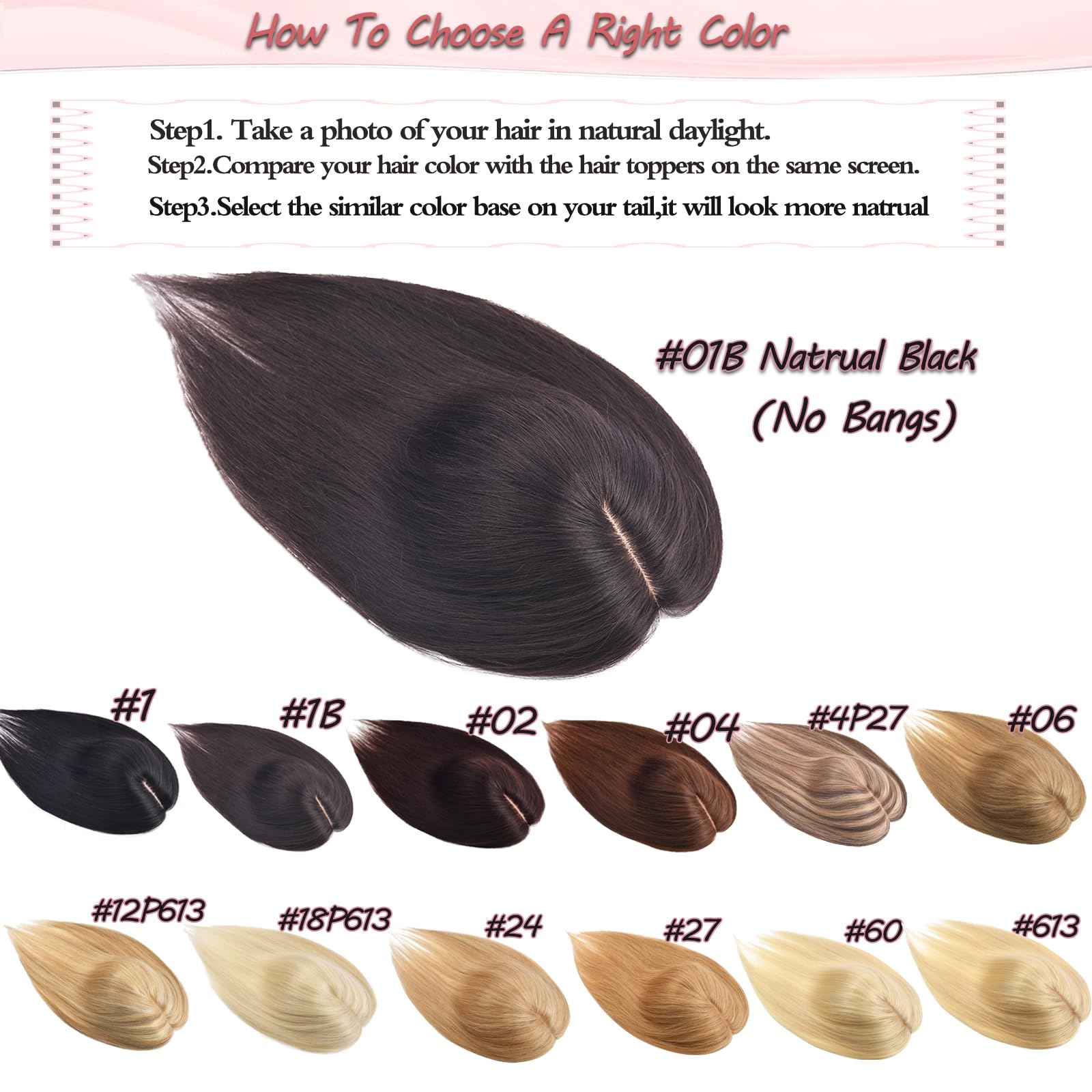 Premium Real Human Hair Toppers for Women - Silk Base Remy Hair Wiglets for Thinning Hair | Clip-In Hair Extensions No Bangs | Perfect for Daily Wear, Special Occasions & Hair Volume Enhancement
