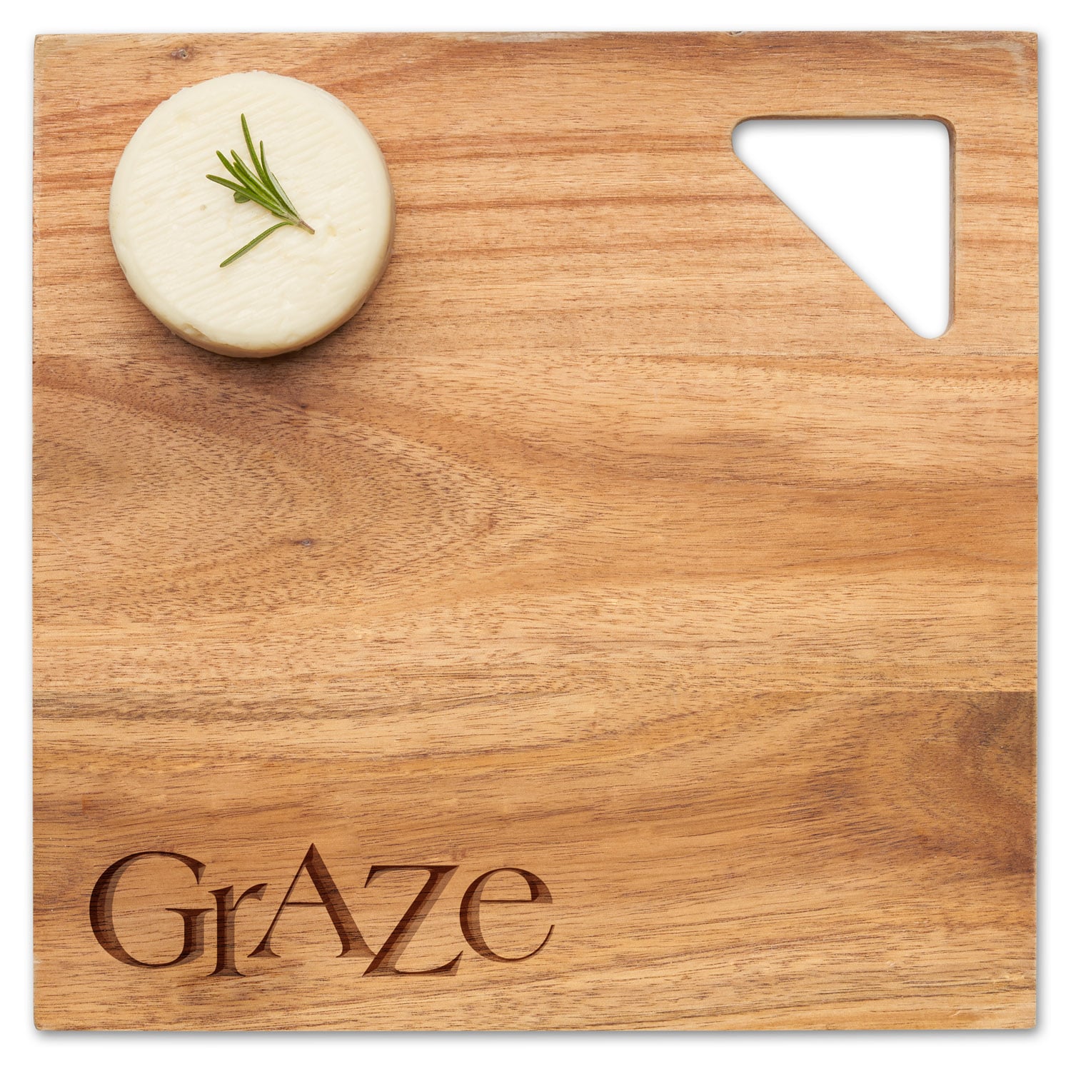 Acacia Modern Geo Square Wooden Tray | 12 x 12 Inch Natural Wood Serving Board | Perfect for Charcuterie, Cheese Platters & Home Decor