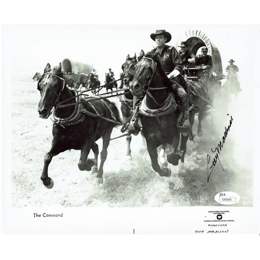 Guy Madison Autographed 8x10 Photo with JSA COA - The Command Western Star - Perfect for Collectors, Fans & Home Theater Decor