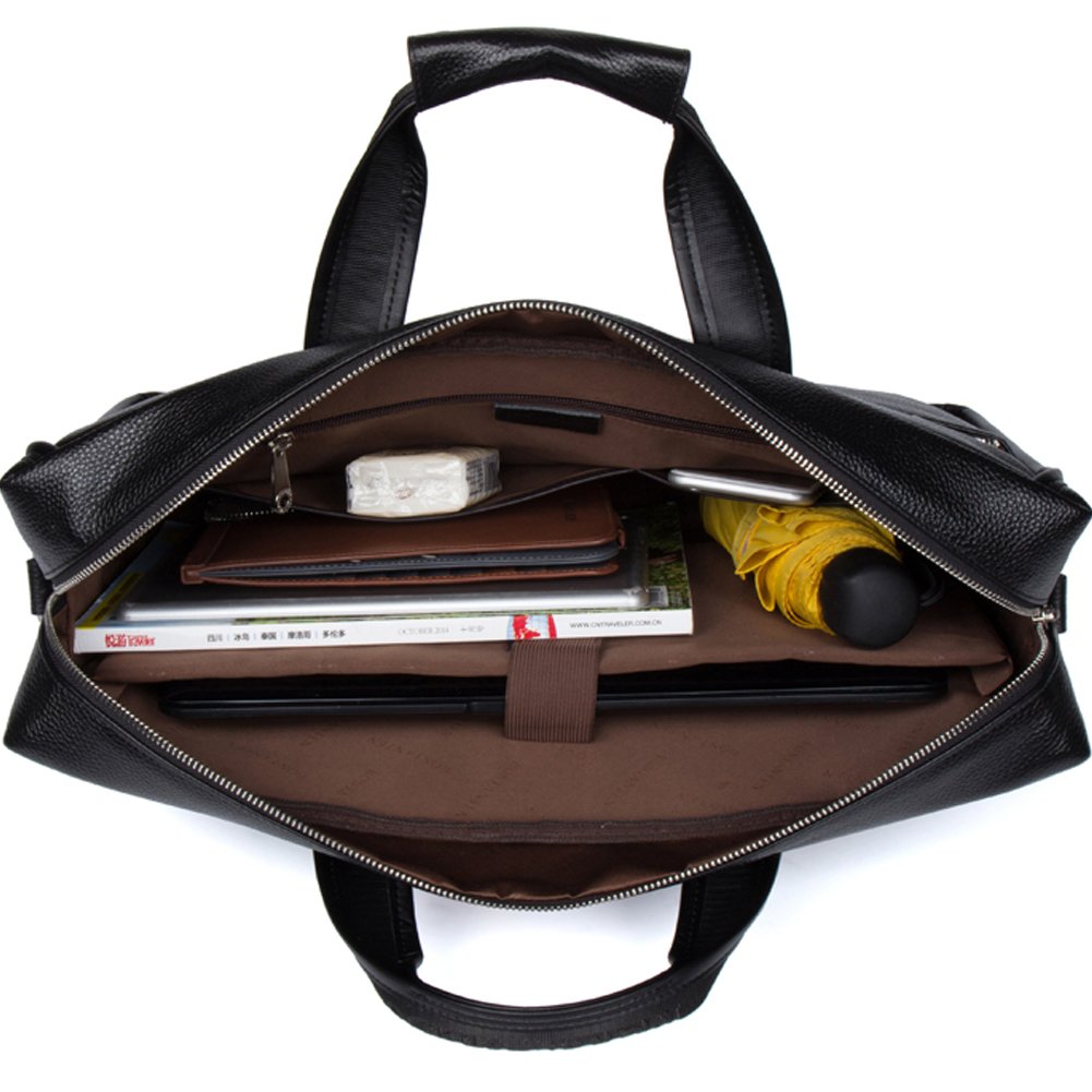 Premium BOSTANTEN Genuine Leather Briefcase for Men - Stylish Messenger Bag for Business, Work & Travel - Durable Laptop Bag with Multiple Pockets for Professionals