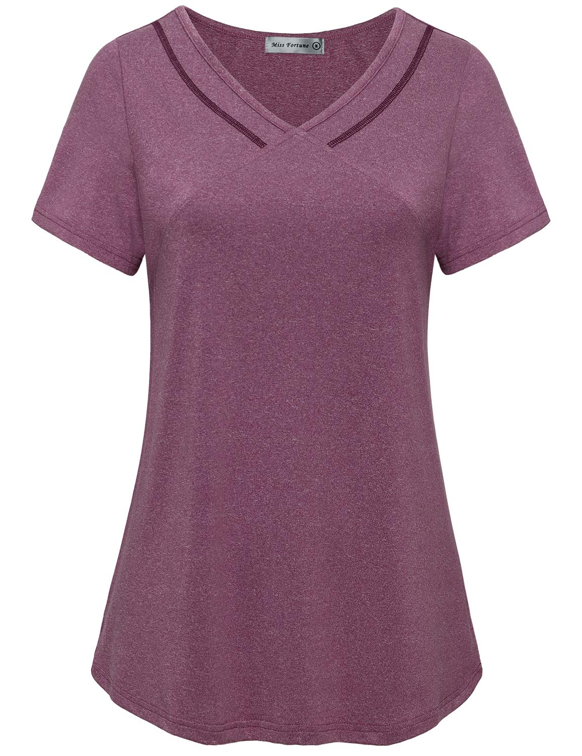 MISS FORTUNE Women's Fast Dry Yoga Tops - Breathable Workout Shirts for Yoga, Gym & Running - Moisture Wicking Athletic Tees for Fitness & Active Lifestyle