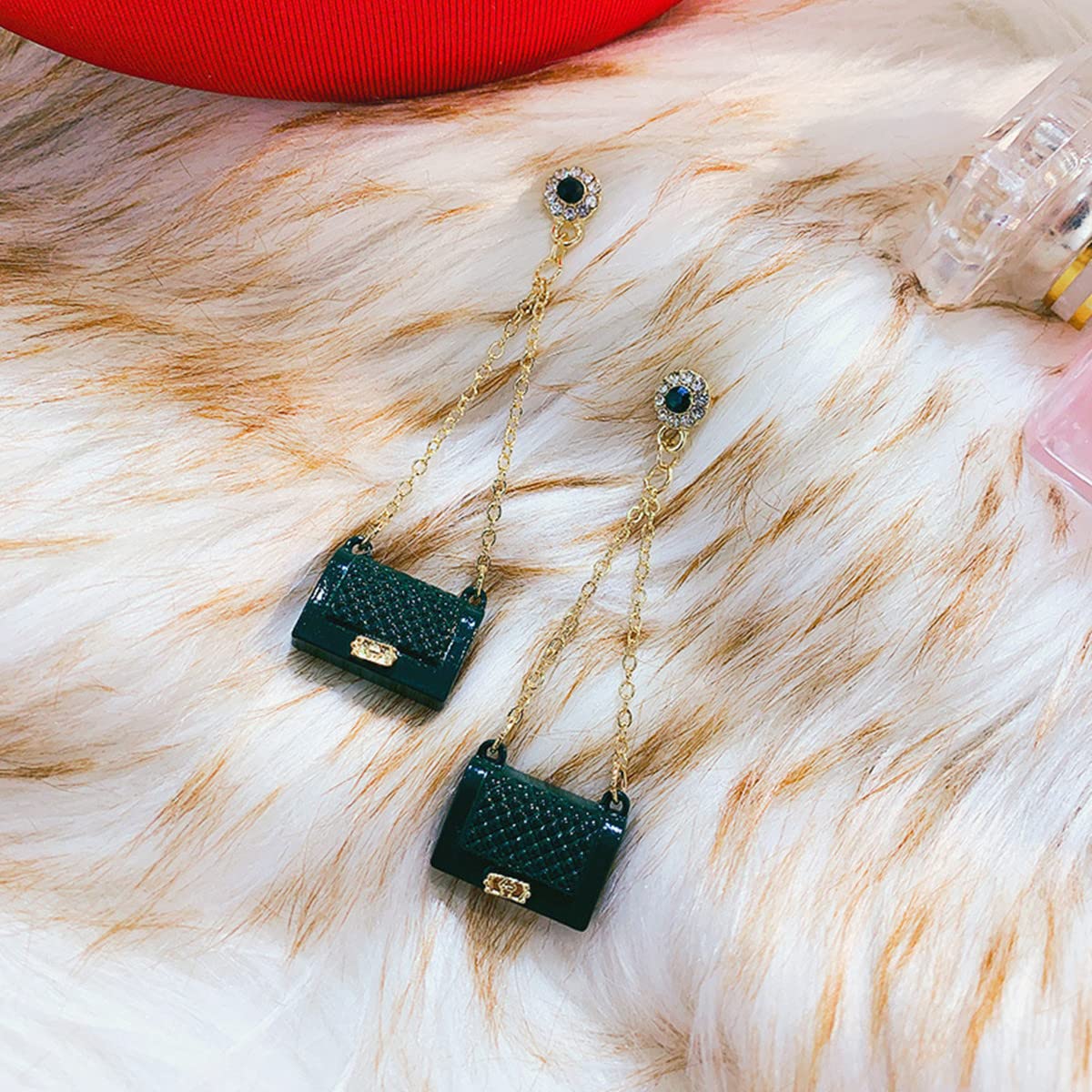 Elegant Women's Long Chain Tassel Handbag Earrings - Stylish Dangle Drop Jewelry for Girls & Ladies - Perfect for Parties, Dating & Shopping Accessories