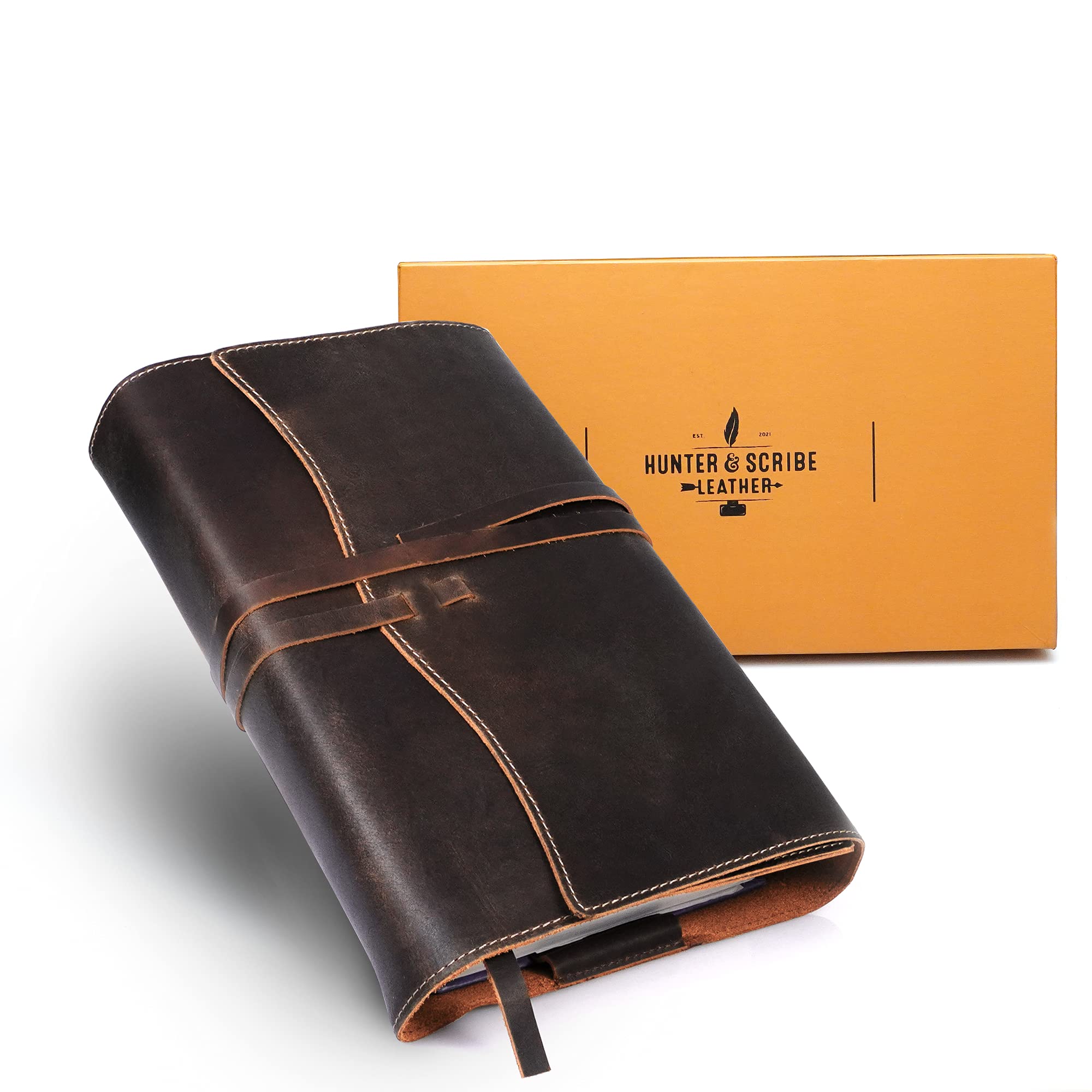 Premium Handcrafted Genuine Buffalo Leather Bible & Book Cover for Men & Women - Top Grain Leather Christian Gift - Perfect for Church, Bible Study & Travel Protection