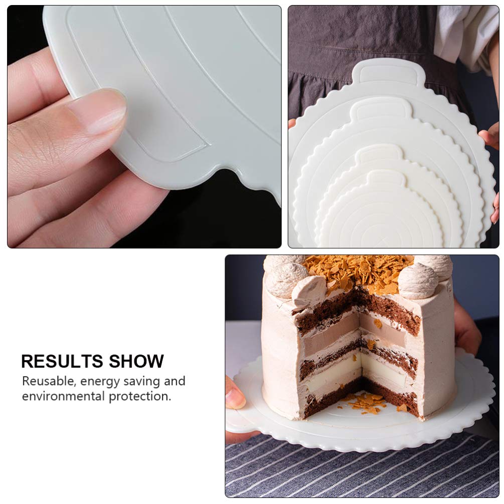 5-Piece Hemoton Cake Base Set - Round Cake Display Board, Baking Tray & Serving Plate for Cupcakes, Pastries | Durable Cake Mat & Baking Accessories for Home Bakeries, Wedding Cakes & Dessert Displays