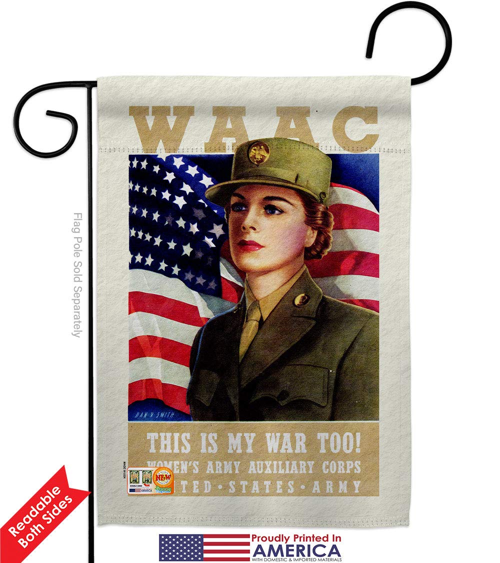 US Army WAAC Garden Flag Set - Double-Sided Military Yard Banner for Veterans & Patriotic Decor (13x18.5in)