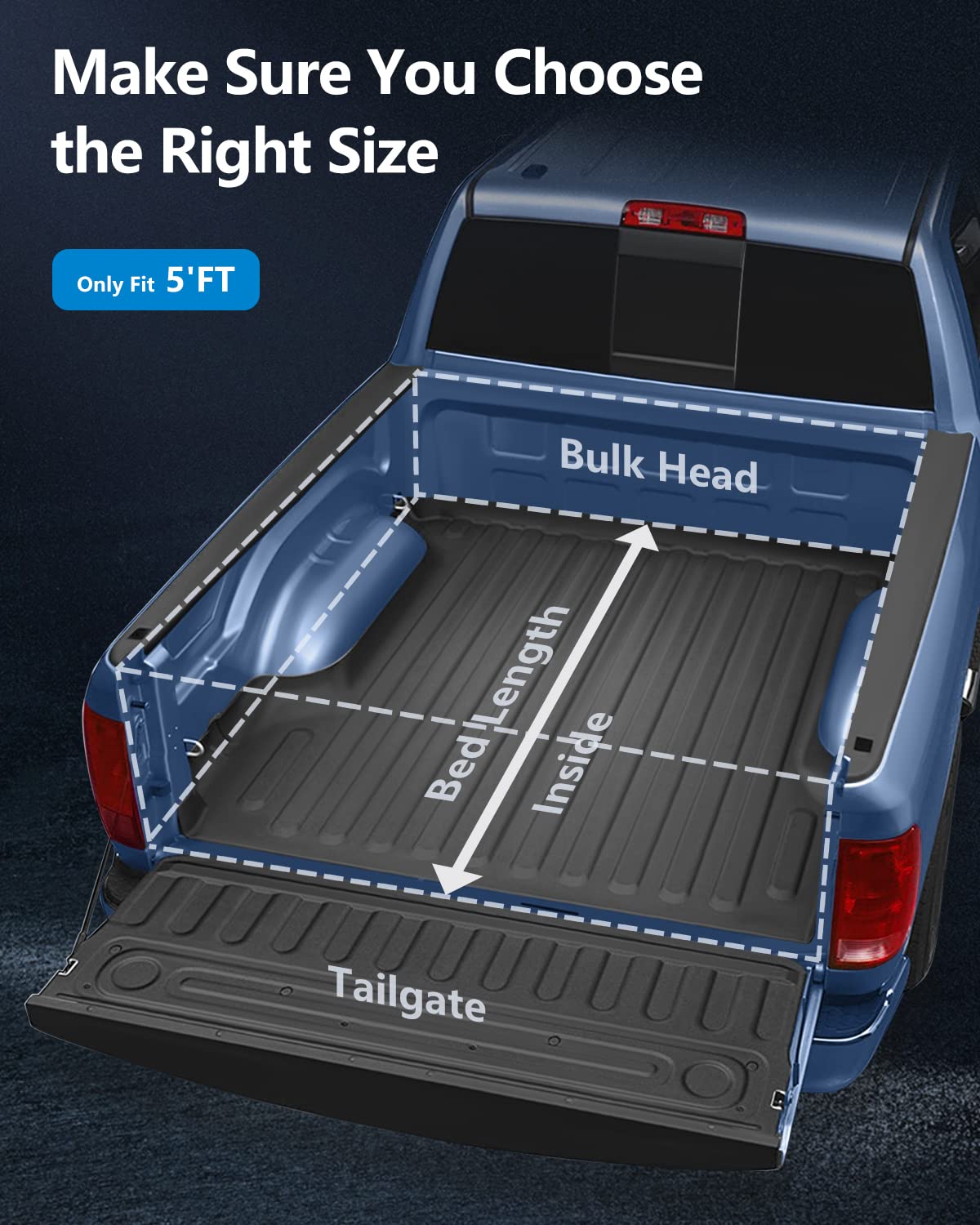 Soft Tri-Fold Truck Bed Tonneau Cover for Nissan Frontier 2005-2019 Fleetside 5FT Bed | Black Waterproof Pickup Truck Bed Cover | Perfect for Hauling & Outdoor Adventures
