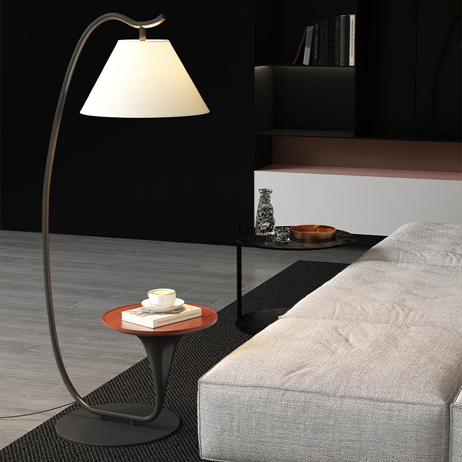 Modern Curvature Floor Lamp - Adjustable LED Standing Light for Living Room, Bedroom & Office - Stylish Home Decor Lighting with Remote Control & Dimmable Brightness - Perfect for Reading, Relaxing & Ambiance