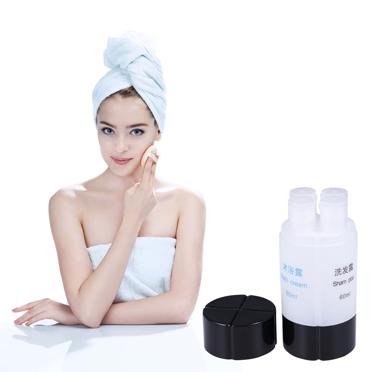 Beaupretty 3-Piece Leakproof Travel Bottles Set - 60ml (2oz) 4-in-1 Toiletry Containers for Shampoo, Lotion & Soap | Portable Cosmetic Dispensers | Perfect for Air Travel, Gym & Camping Organization