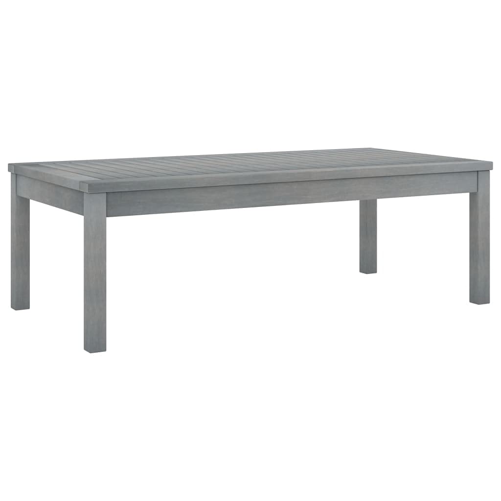 39.4x19.7x13 Inch Gray Acacia Wood Square Bistro Table - Outdoor Dining Table for Backyard, Garden, Patio & Poolside - Indoor/Outdoor Coffee Table & End Table - Perfect for Al Fresco Dining, Entertaining & Relaxation