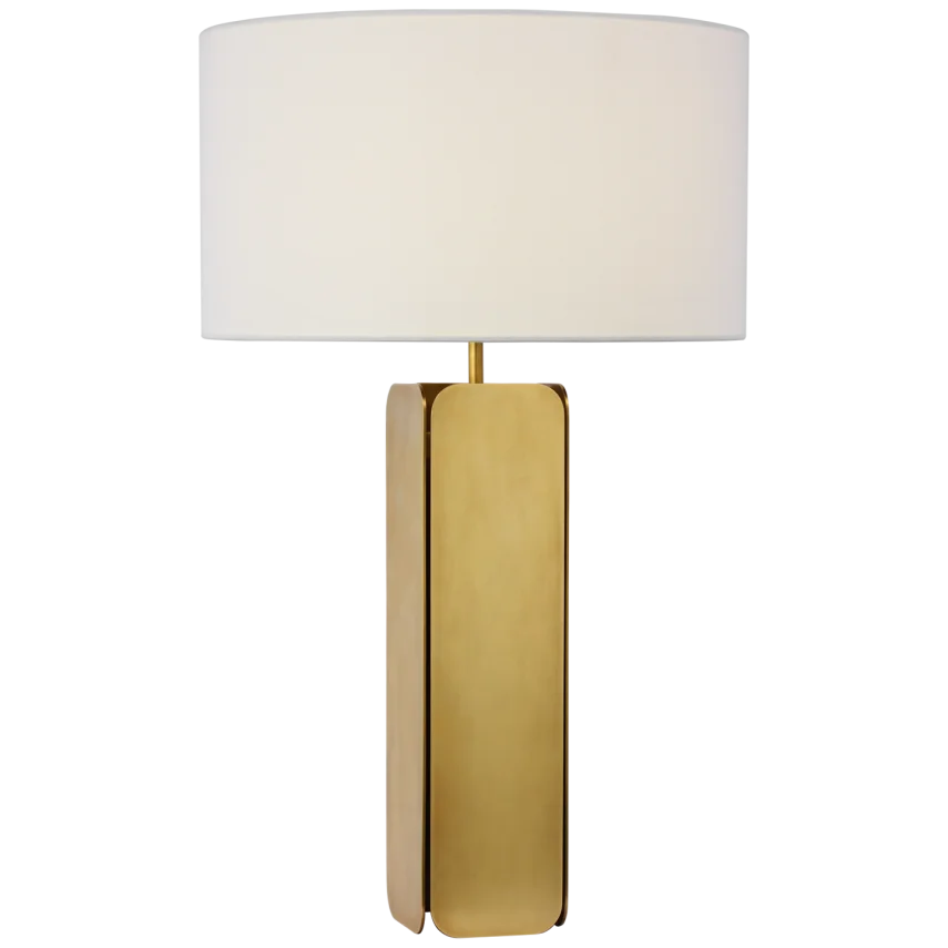 Abby Large Paneled Table Lamp - Modern LED Bedside Lamp for Living Room, Bedroom & Office - Warm White Light for Reading & Relaxation